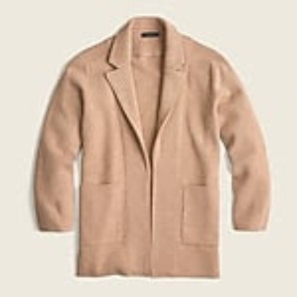 J. Crew Sophie open-front sweater-blazer in Beige (heather Khaki) Size M.